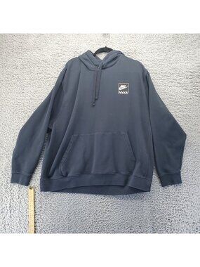 Nike Hoodie Mens XXL Black Pullover Logo Lightweight Casual Cotton Blend